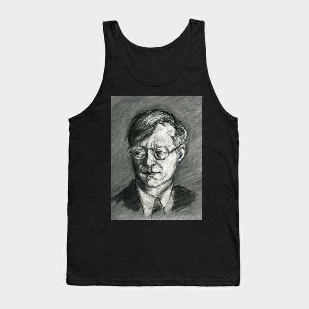 Dmitri Shostakovich - charcoal portrait Tank Top by Karolina Studena-art